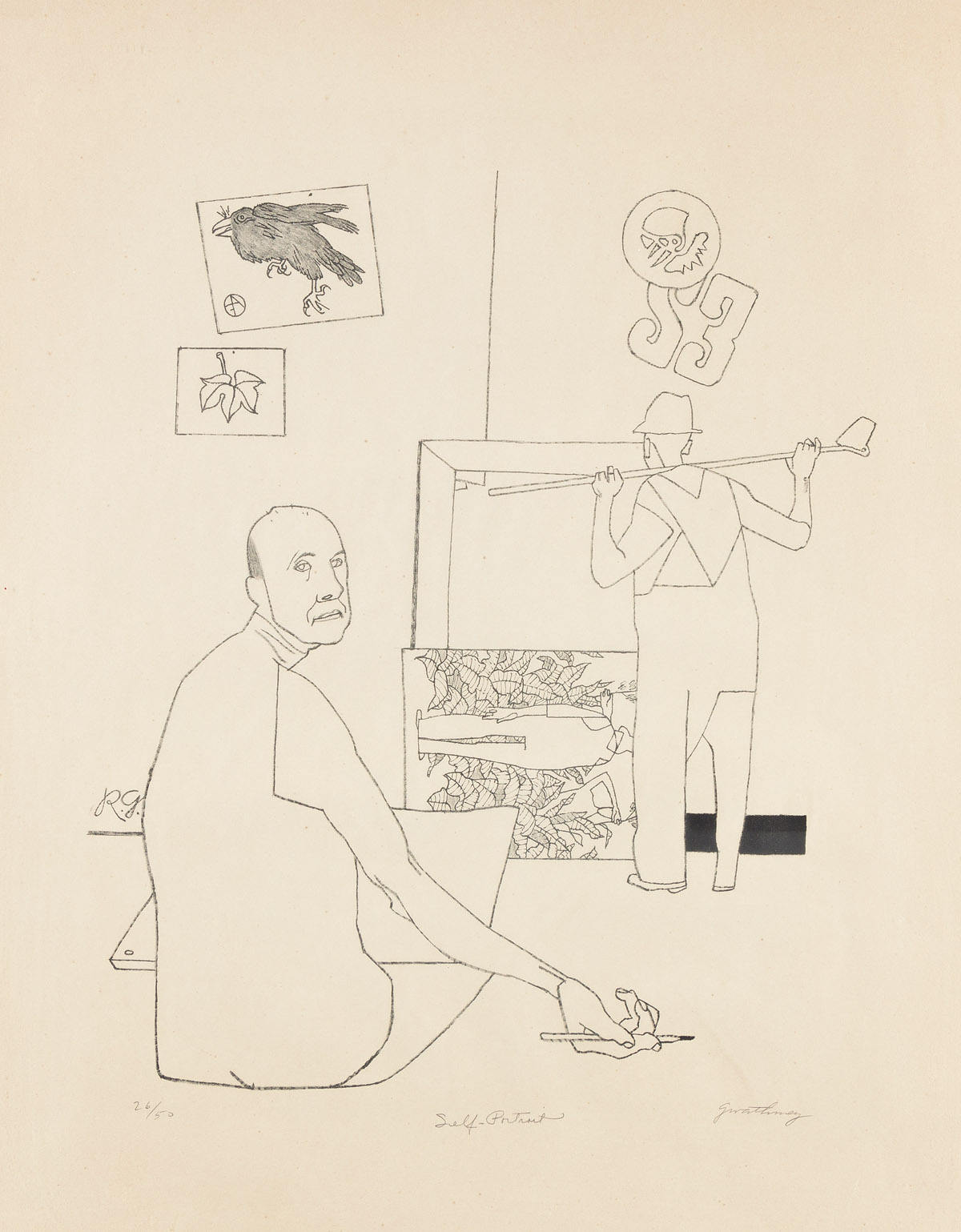 ROBERT GWATHMEY (1903-1988) Self Portrait.